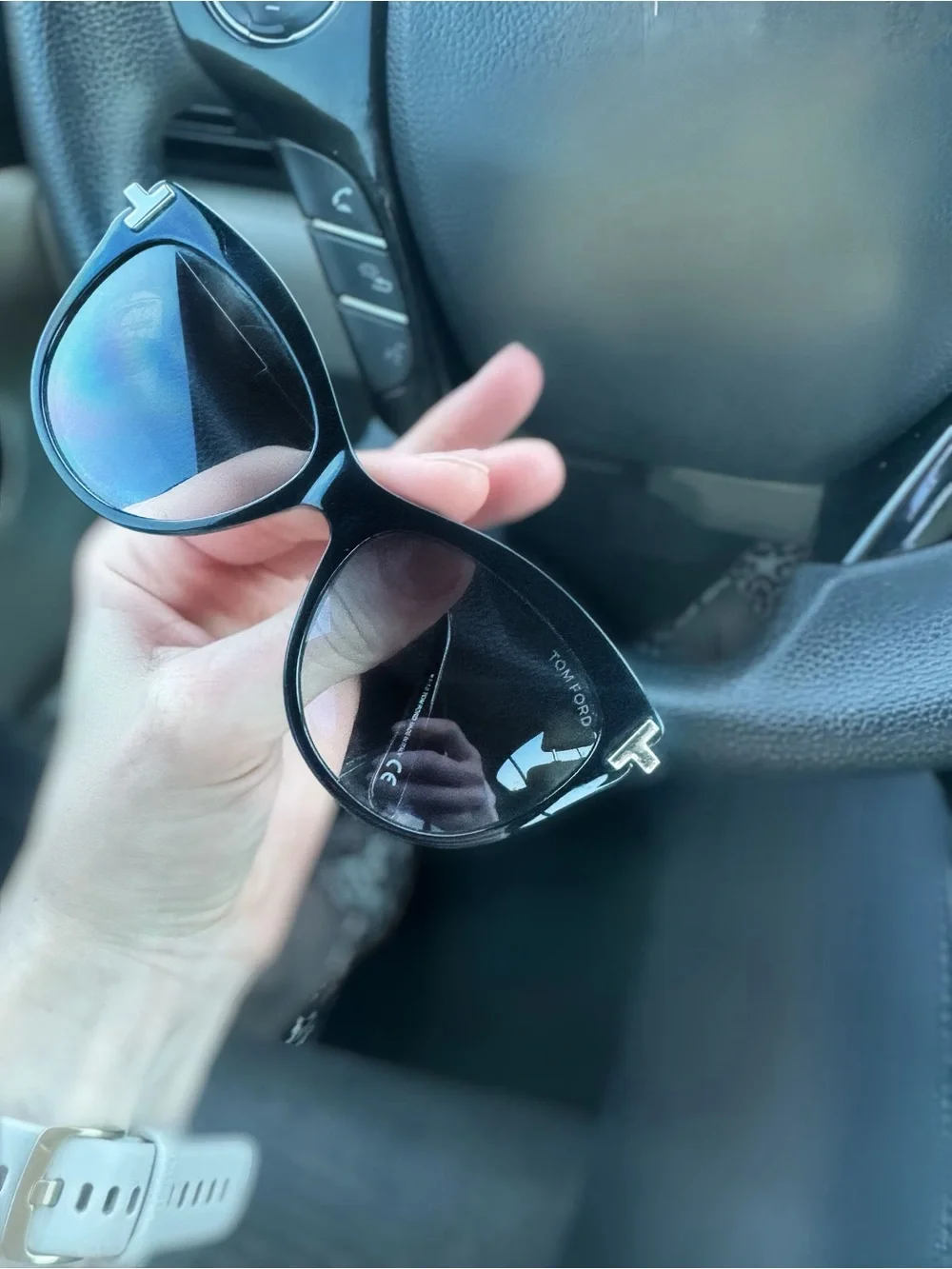 Tom Ford Black Cat-Eye Sunglasses - Black/Palladium TF821 Kira